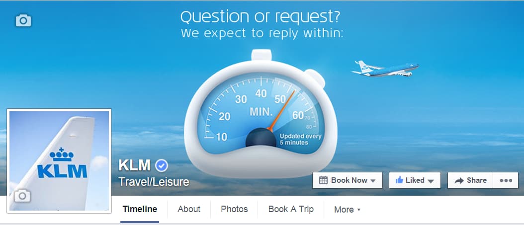 Screenshot of KLM's Twitter account.