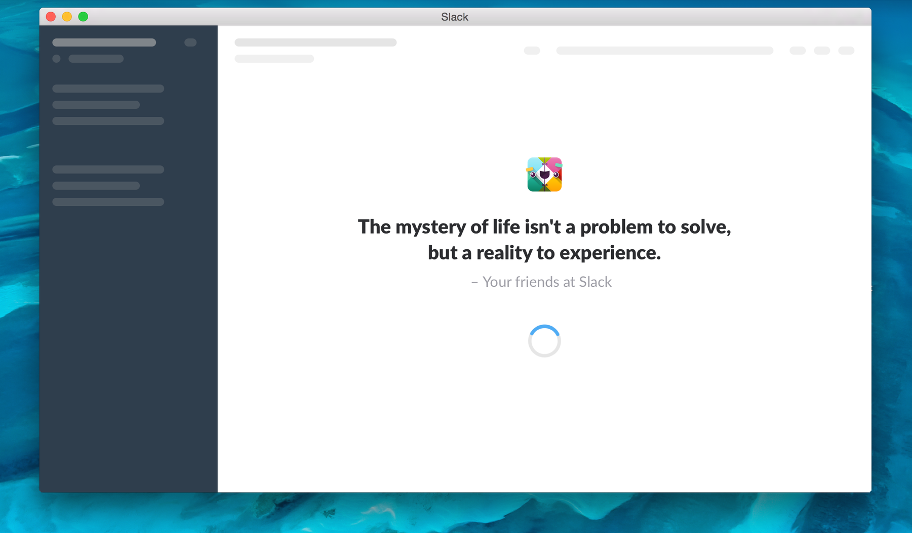 screenshot of one of Slack's opening quotes.