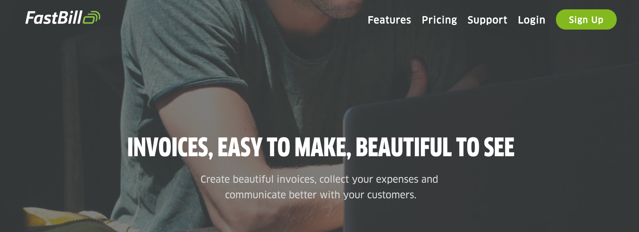 screenshot of the FastBill website