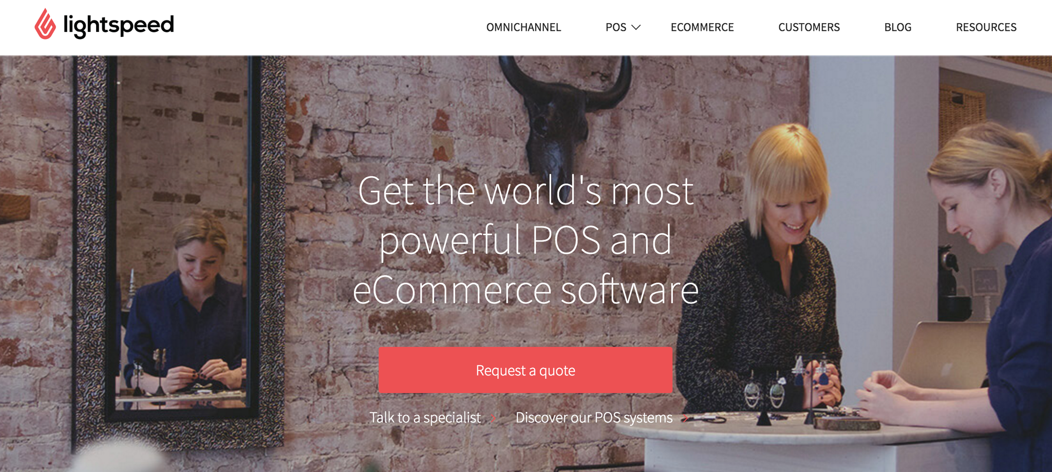 screenshot of Lightspeed's website