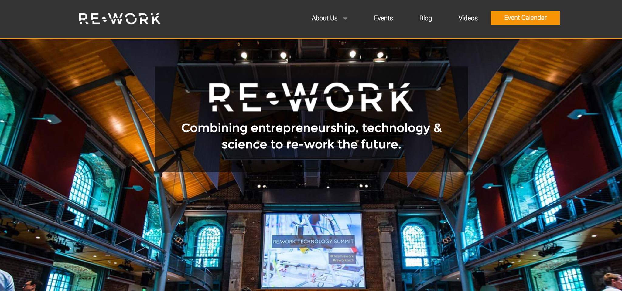 Screenshot of the RE•WORK website
