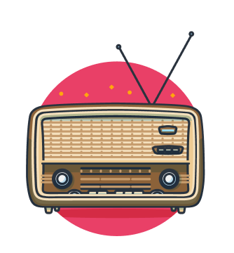 cartoon eines Radios