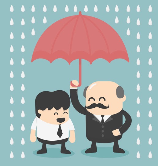 dreamstime comic picture of manager under umbrella in the rain