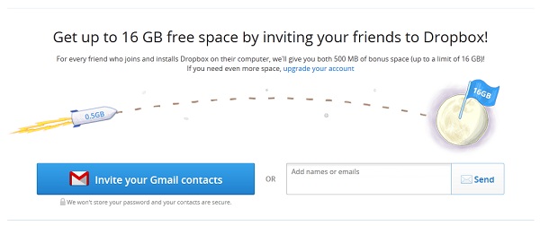 dropbox 16gb freebie screenshot