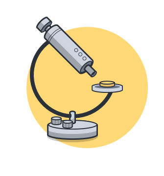 A microscope, to symbolize objectivity.
