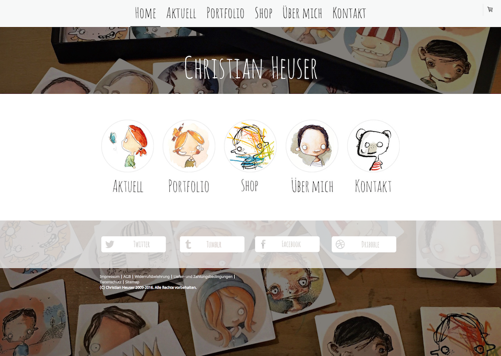 Screenshot van website Christian Heuser.