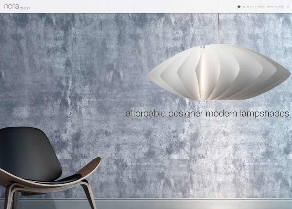 Screenshot van website Norla Design.