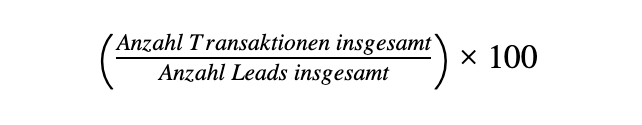 Gleichung zur Berechnung der Conversion-Rate