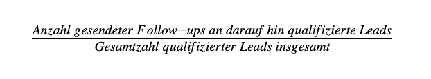 Gleichung zur Berechnung der Durchschnittlichen Anzahl Follow-ups