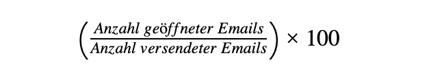 Gleichung zur Berechnung der E-Mail-Öffnungsrate