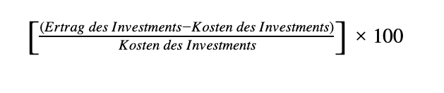 Gleichung zur Berechnung des Return on Investment