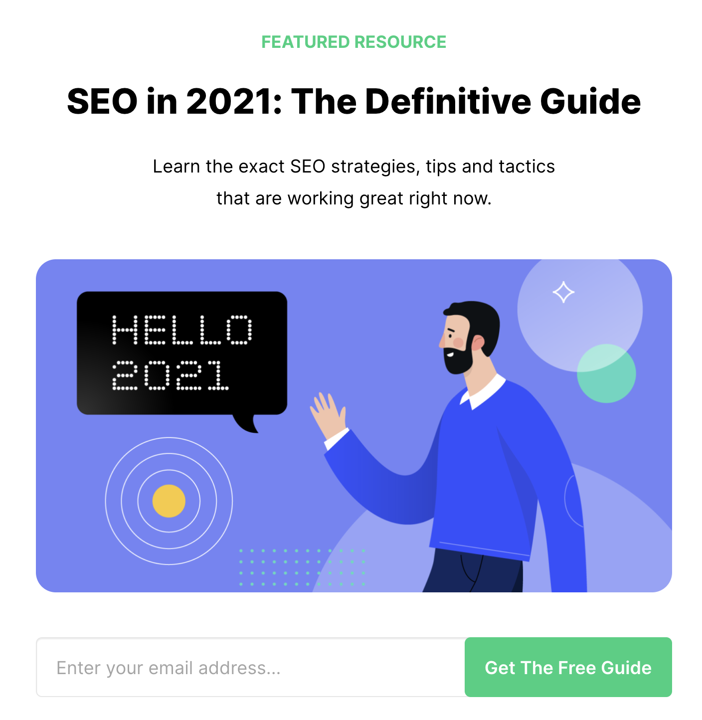 screenshot of the backlinko’s definitive guide to SEO in 2021