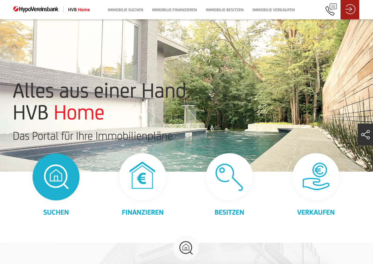 Screenshot von Hypovereinsbank.