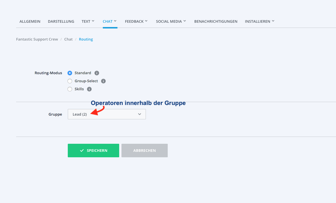 Default-Modus in Userlikes Dashboard