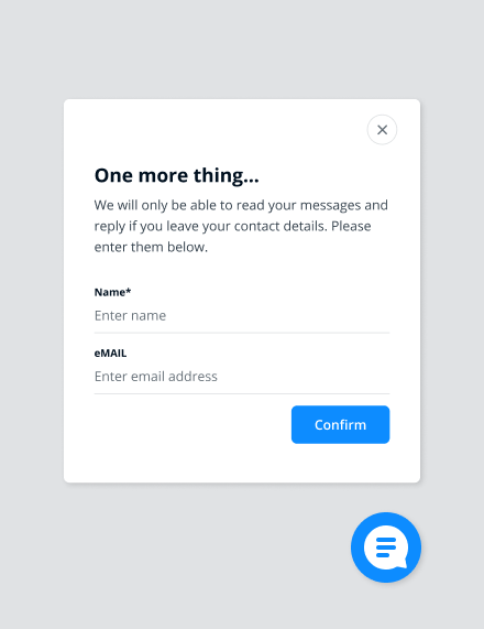Kontaktdatenerinnerung in Userlikes Website-Chat