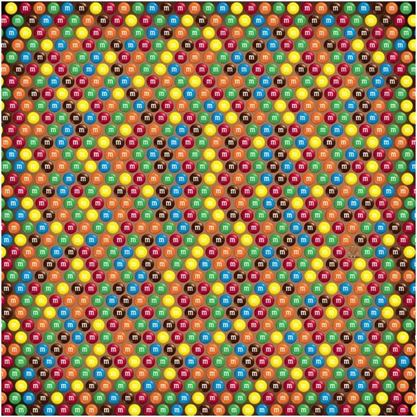 screenshot picture of full-page graphic design of m&m's pretzel riddle gamification