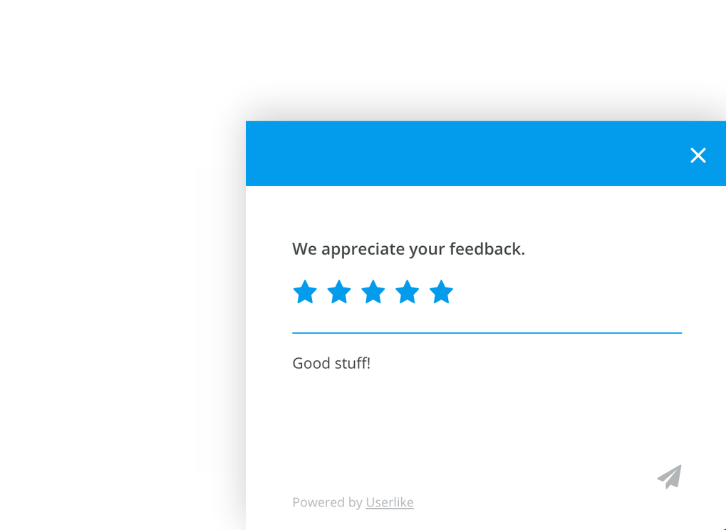 screenshot of chat rating for measuring service quality