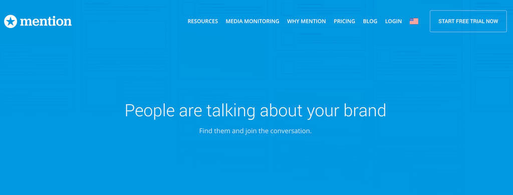 screenshot of mention website