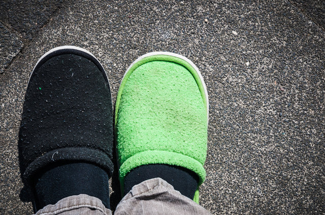 Wrong slippers.