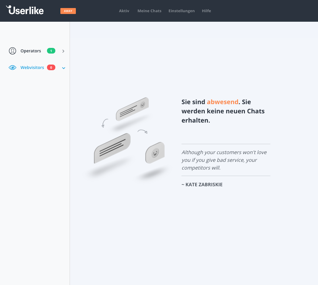Userlikes Pausemodus im Chat Panel