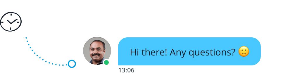 Eine proaktive Chat-Nachricht.