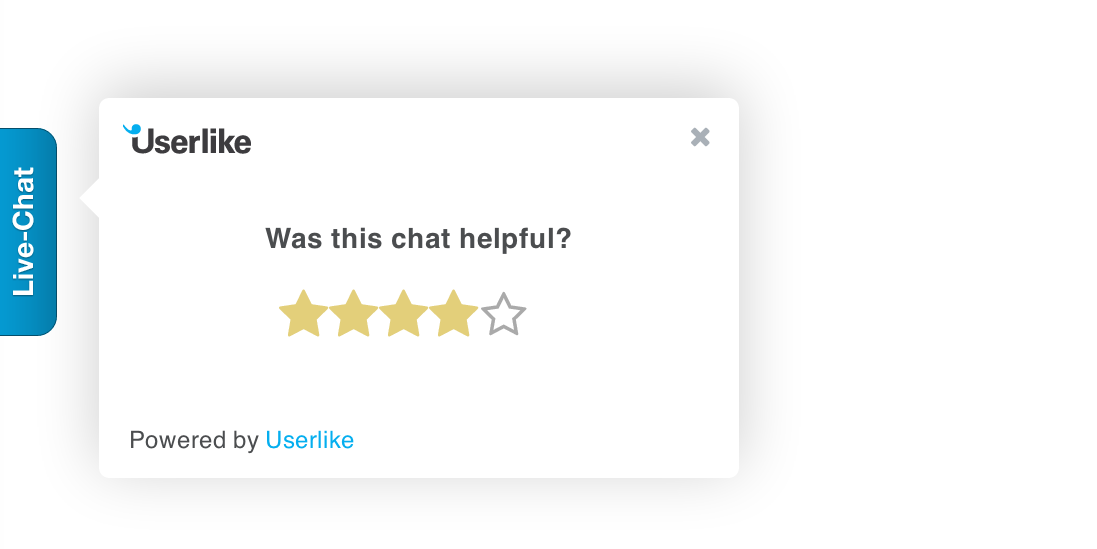 screenshot von userlike live chat rating