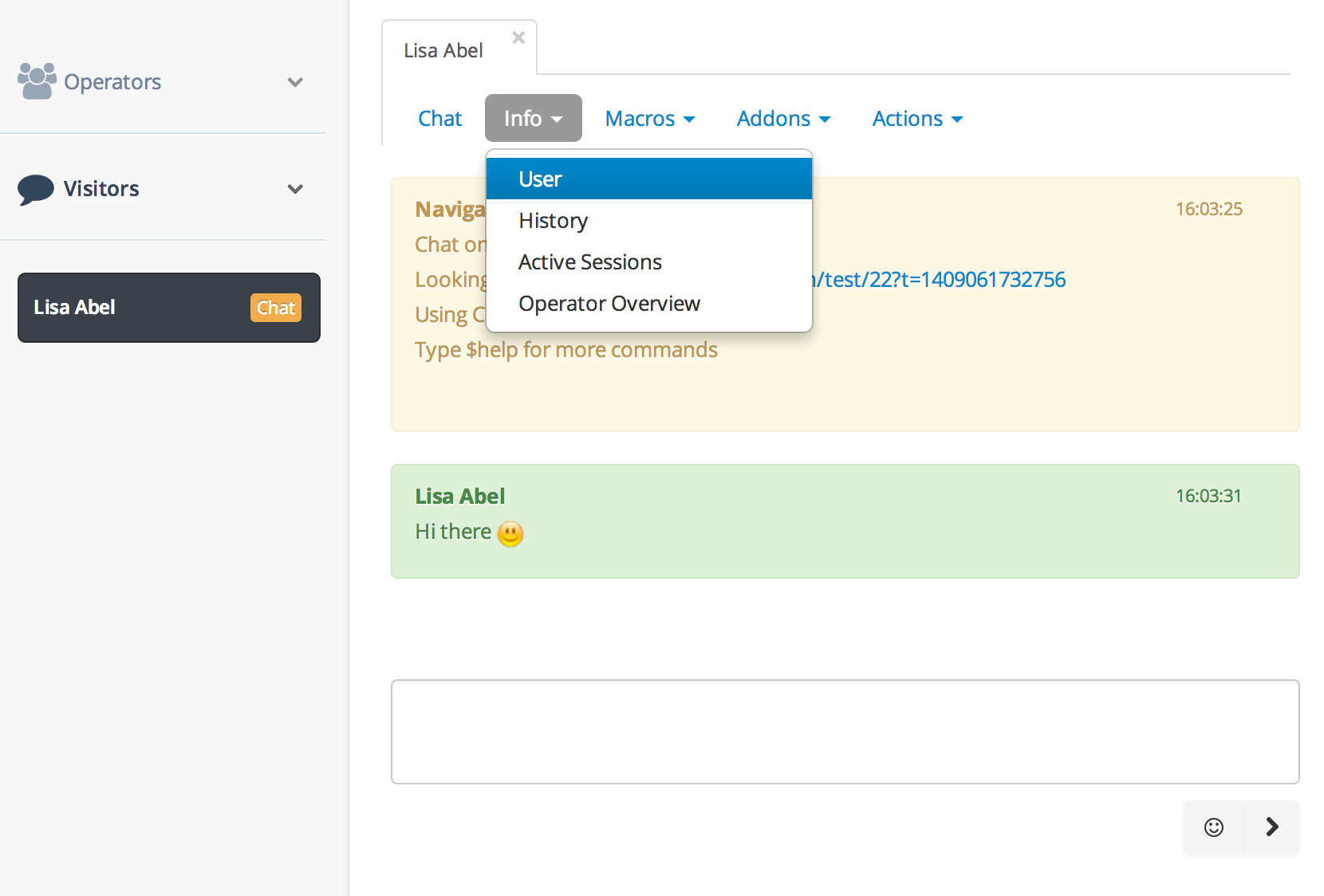 screenshot von userlike live chat kundeninformationen