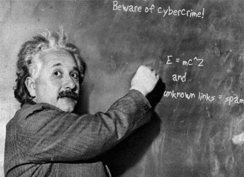 meme einstein writing on chalkboard cybercrime