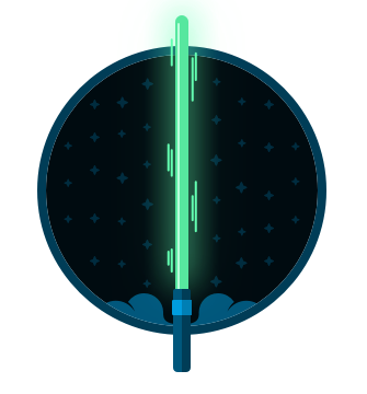Ein grünes Laserschwert
