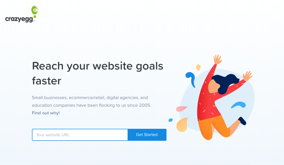 screenshot der Crazyegg Webseite