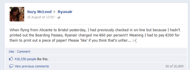 picture of Facebook Post