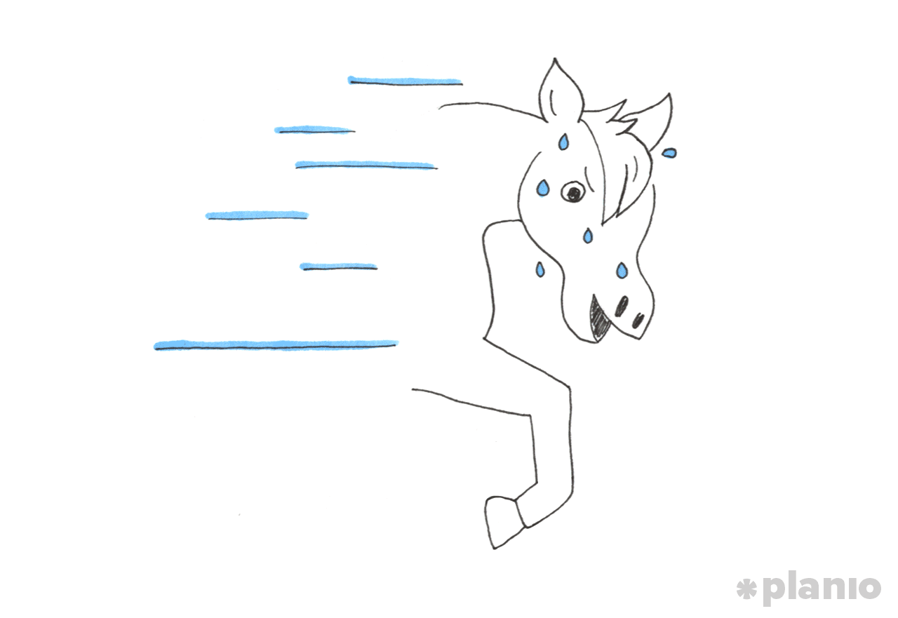 sketch of the faster horse