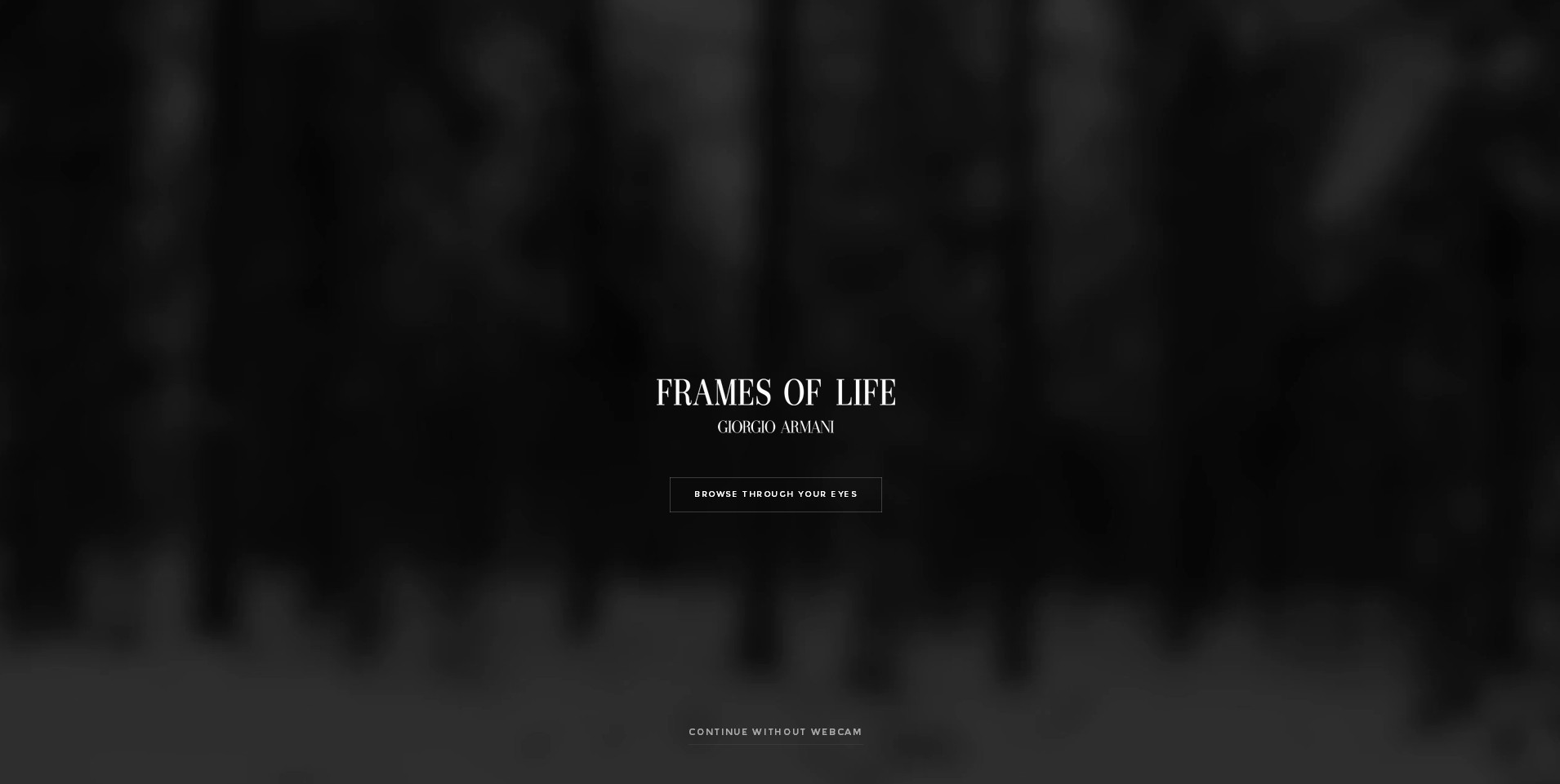 screenshot of frames of life by emporio armani.com