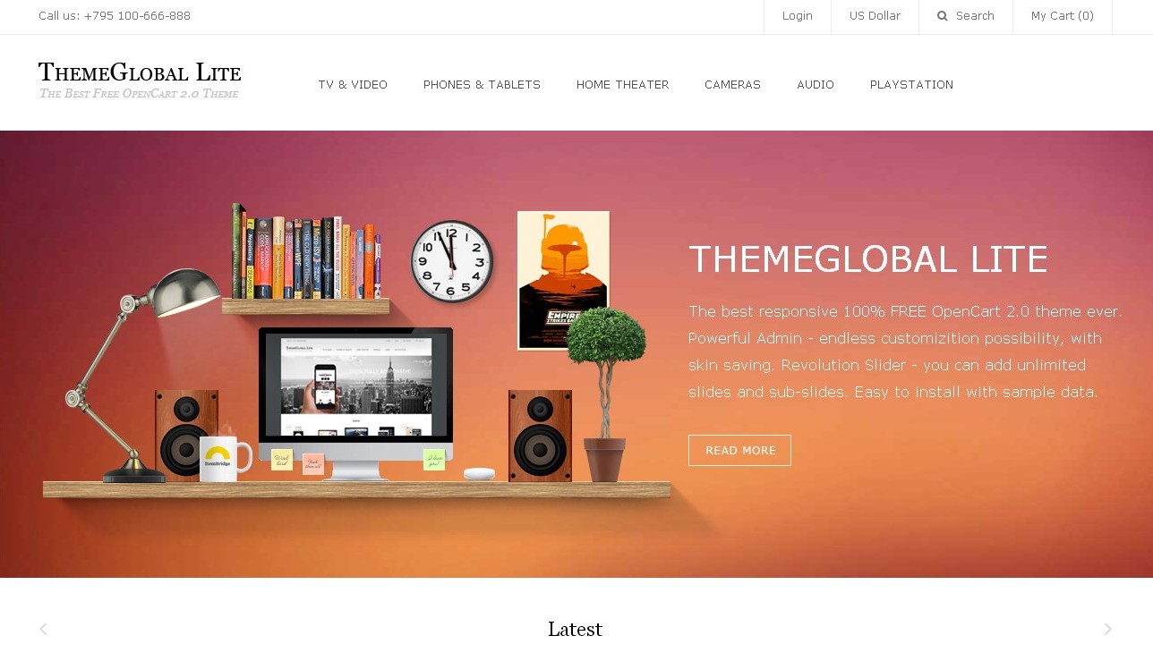 screenshot of webshop theme with ghost buttons
