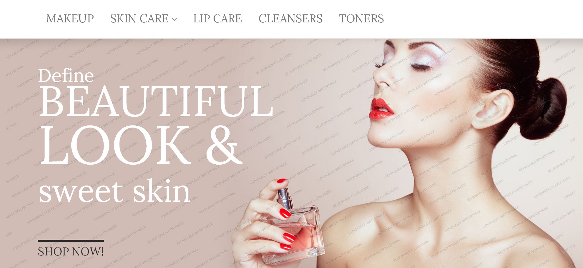 screenshot of cosmetics store webshop theme