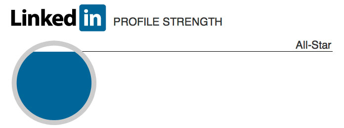 Screenshot of progress indicator in Linkedin's account setup