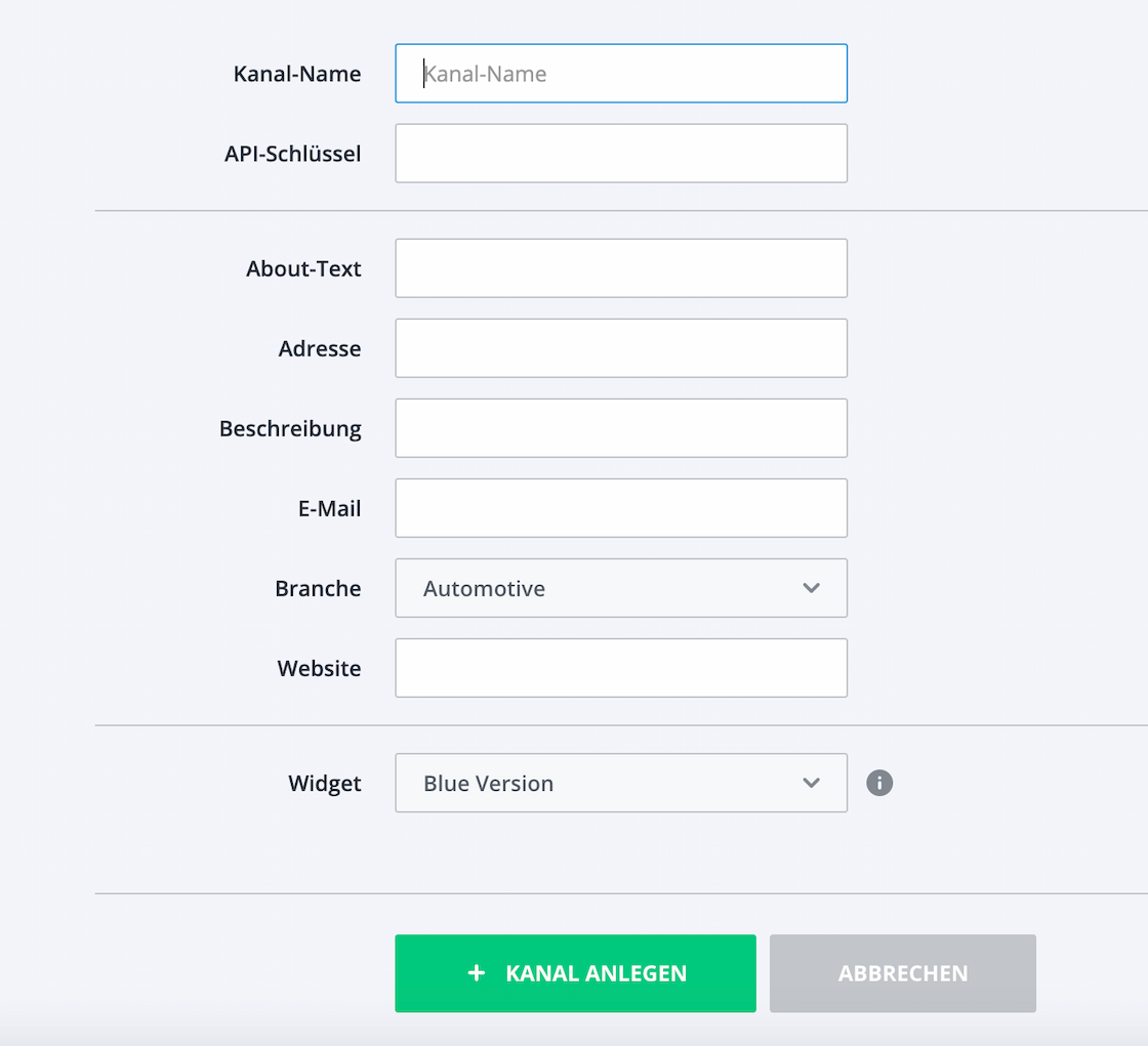 Einstellungen zu WhatsApp-Business-Kanal im Userlike Dashboard