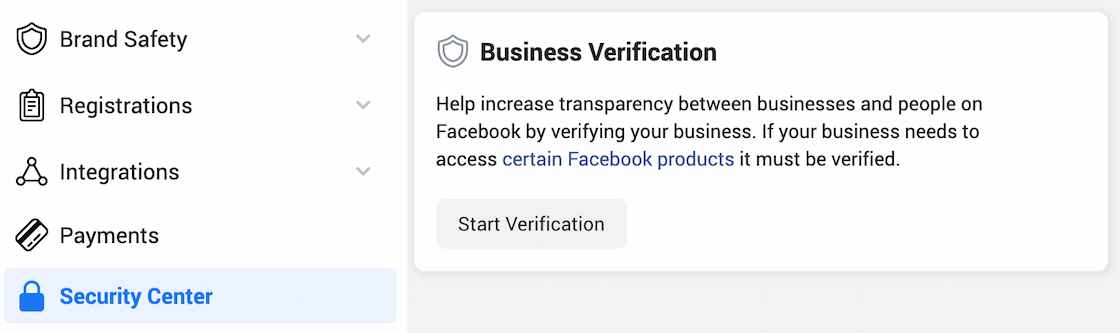 Verifizierung im Facebook Business Manager