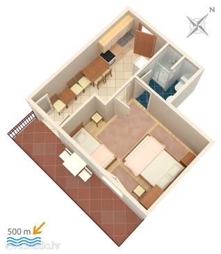 Plan Stari Grad, Plan u smještaju tipa apartment.