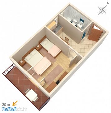 Apartment A-1001-b - Apartments Pisak (Omiš) - 1001