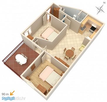 Apartment A-1028-a - Apartments Stanići (Omiš) - 1028