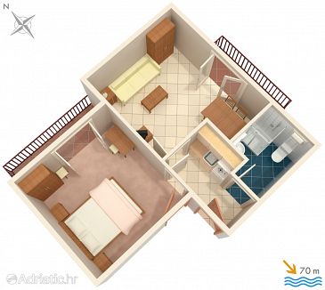Apartment A-1046-a - Apartments Medići (Omiš) - 1046