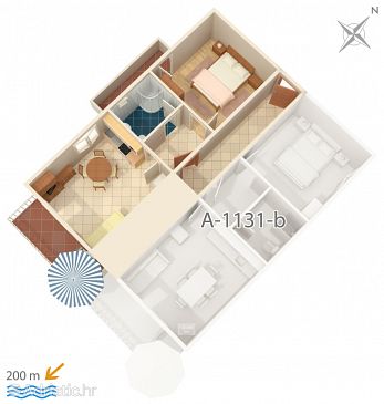 Plan Marušići, Plan u smještaju tipa apartment, WIFI.