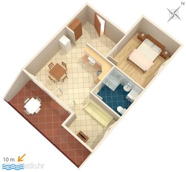 Plan Zavala, Plan u smještaju tipa apartment, dopusteni kucni ljubimci i WIFI.