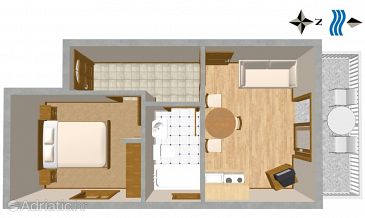 Plan Mastrinka, Plan u smještaju tipa apartment, WIFI.