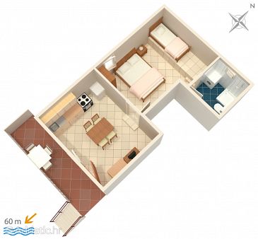 Apartment A-241-c - Apartments Zubovići (Pag) - 241