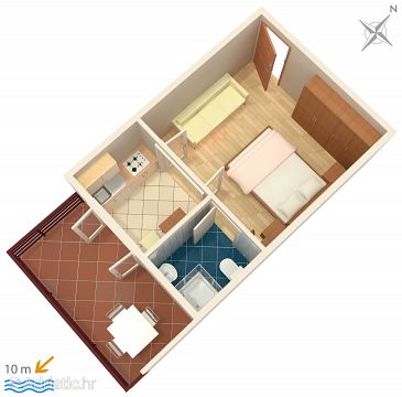Studio flat AS-2573-a - Apartments Podgora (Makarska) - 2573