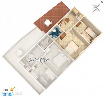 Apartment A-2583-e - Apartments Uvala Jedra (Hvar) - 2583