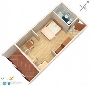 Studio flat AS-2601-e - Apartments and Rooms Podgora (Makarska) - 2601