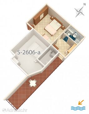 Studio flat AS-2606-b - Apartments and Rooms Živogošće - Mala Duba (Makarska) - 2606